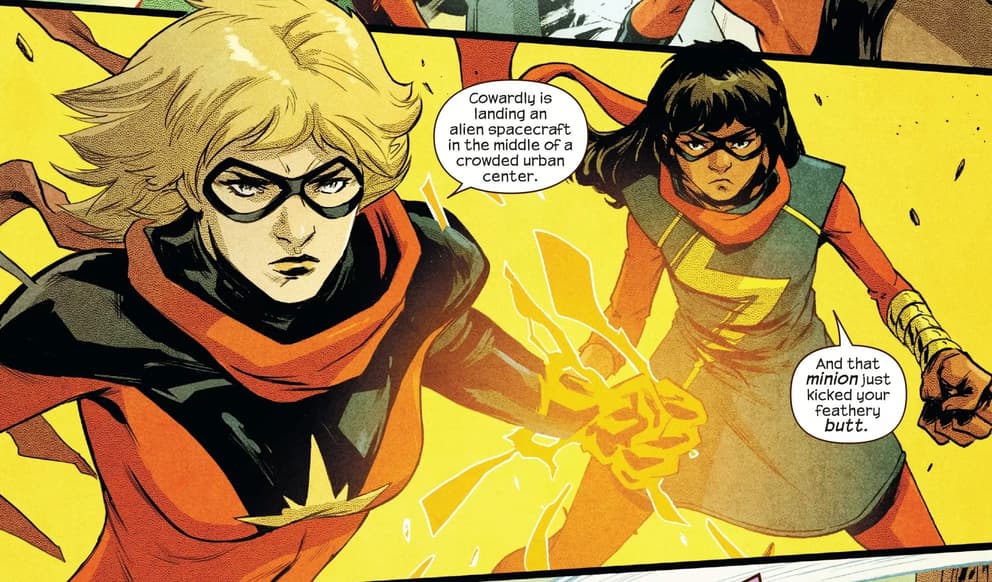 Two Ms. Marvels spring into action in GENERATIONS: MS. MARVEL & MS. MARVEL (2017) #1.