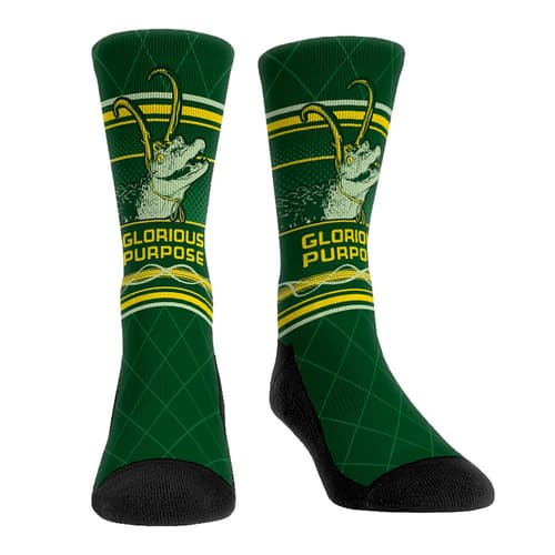 Alligator Loki ‘Glorious Purpose’ / shop it <a href=    https://rockemsocks.com/products/loki-alligator-loki-glorious-purpose>here</a>