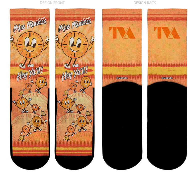 <a href=https://rockemsocks.com/products/loki-miss-minutes>Miss Minutes Socks</a>/ Rock Em Socks