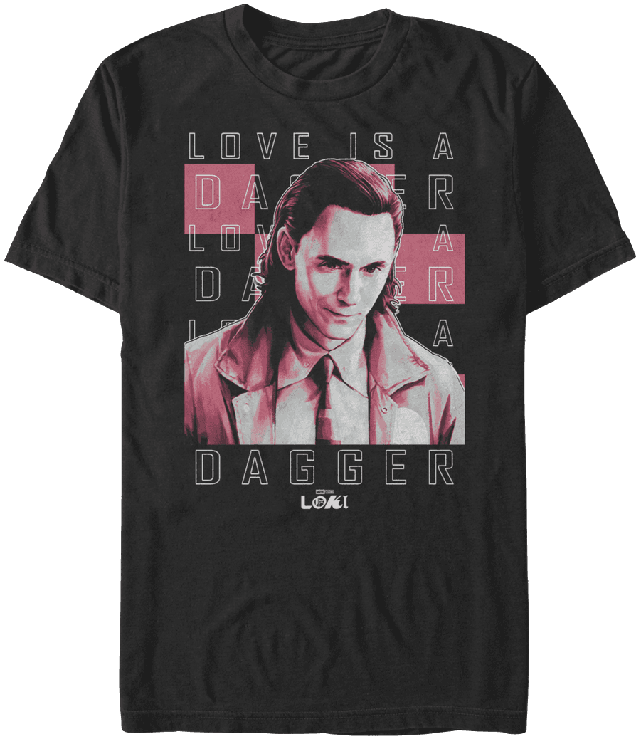 'Love is a Dagger' T-Shirt / shop it <a href=https://www.hottopic.com/product/marvel-loki-love-is-a-dagger-t-shirt/16061544.html>here</a>