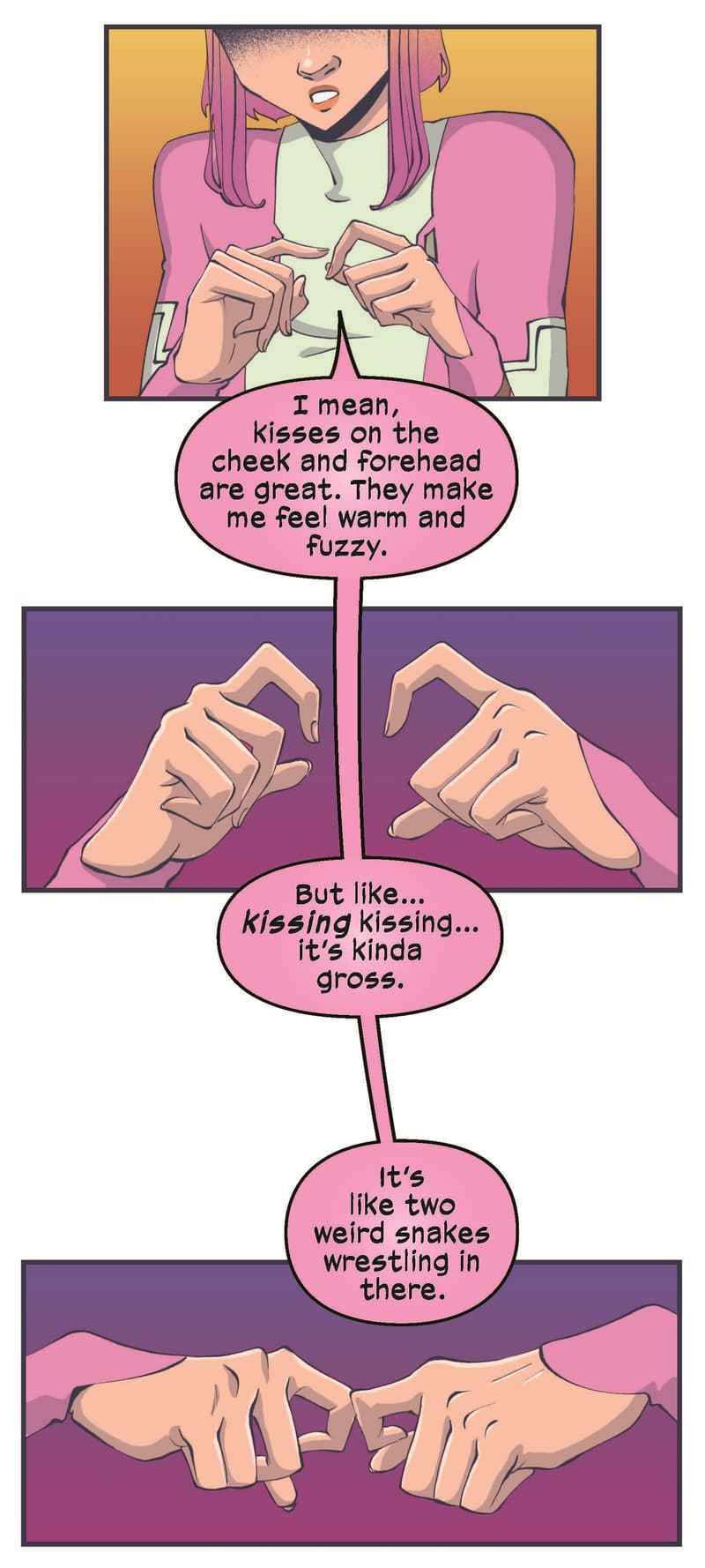 Preview panels from LOVE UNLIMITED: GWENPOOL #47.
