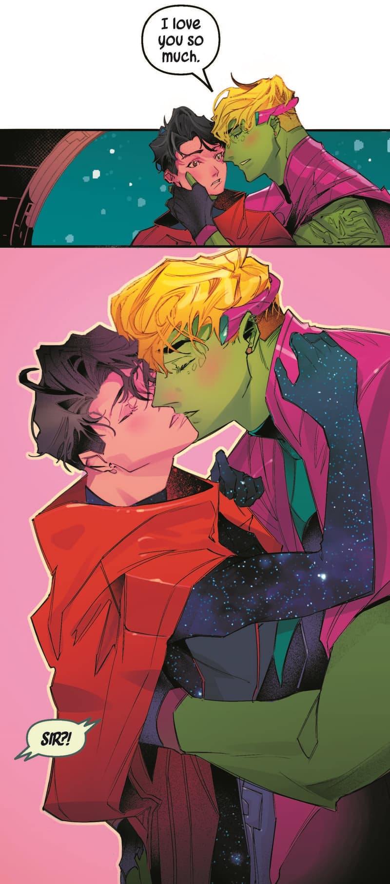 Preview panels from LOVE UNLIMITED: HULKLING & WICCAN INFINITY COMIC (2022) #25.