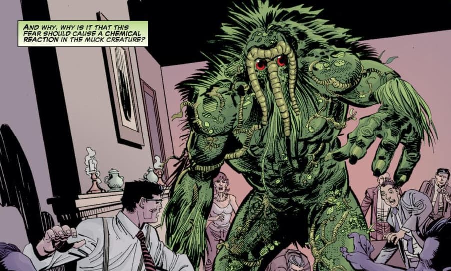 Man-Thing and scared diners