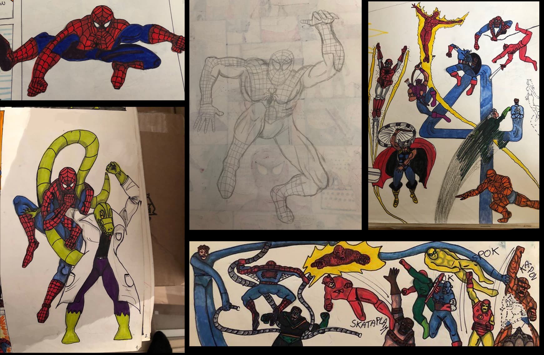 Marco Checchetto childhood Spider-Man drawings