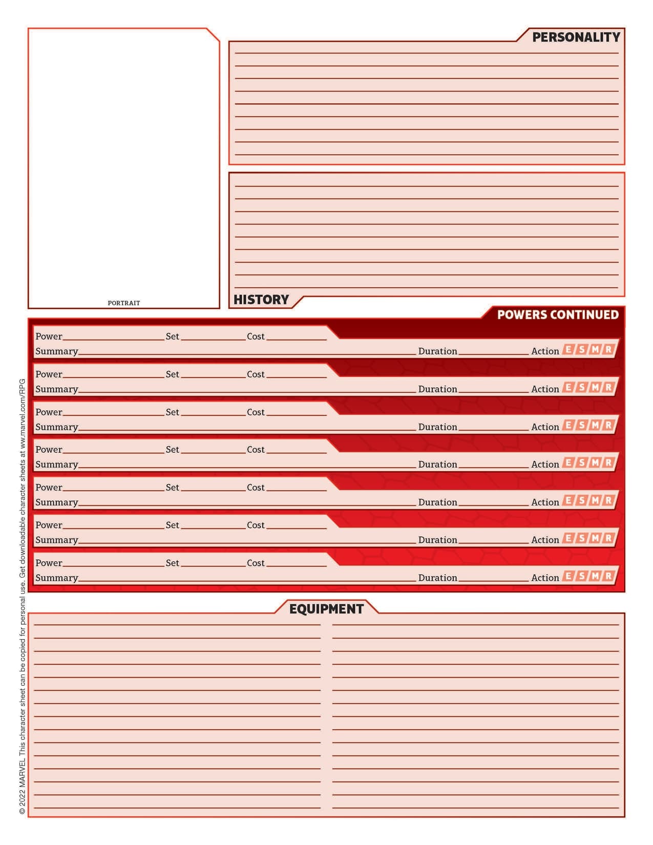 Marvel Super Heroes Character Sheet Rpg Character Sheet Character My Xxx Hot Girl