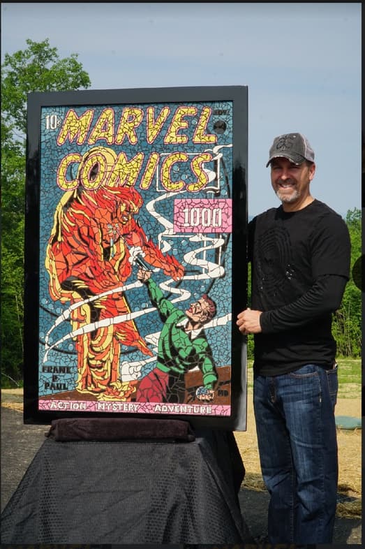 Matthew DiMasi with Marvel Comics #1000 mosaic cover