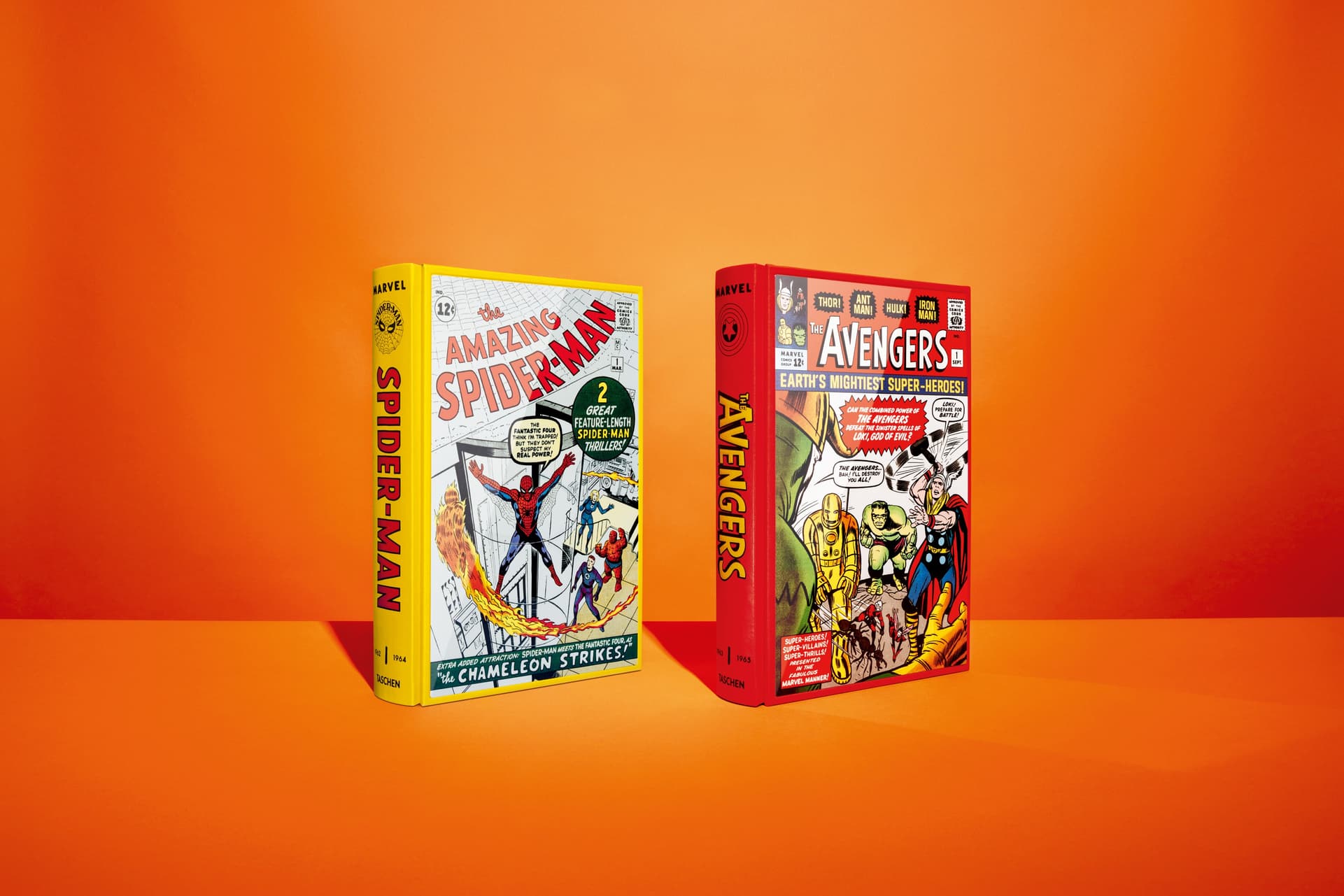 TASCHEN's “Marvel Comics Library” collections Avengers. Vol. 1. 1963–1965 and Spider-Man. Vol. 1. 1962 – 1965