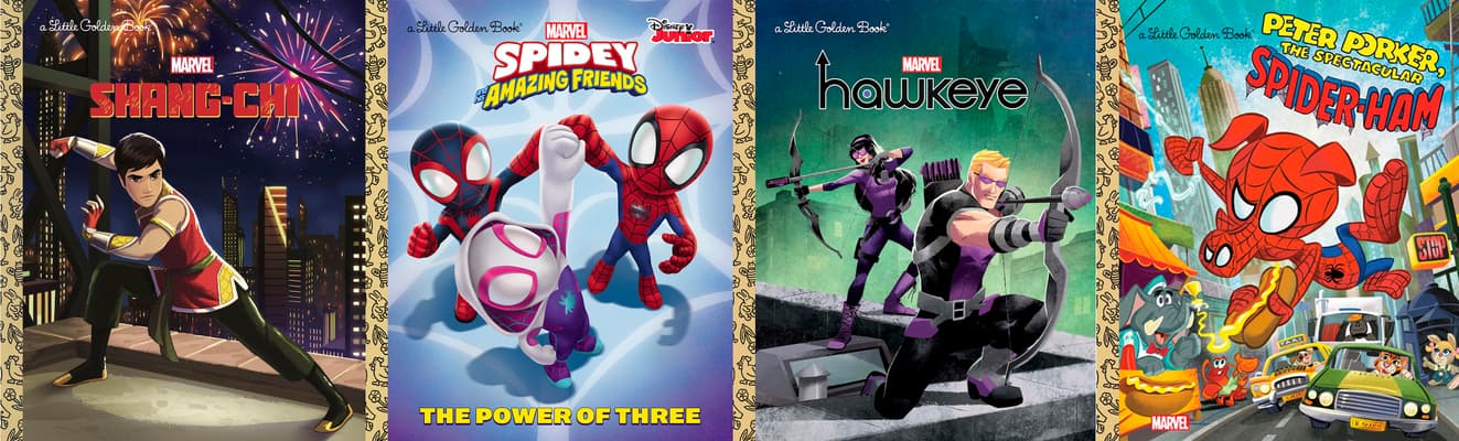 Marvel Little Golden Books (Shang-Chi | Spidey and his Amazing Friends | Hawkeye | Spider-Ham)