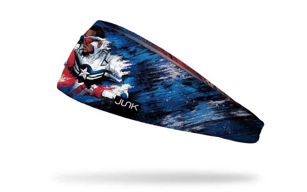 <a href=https://www.junkbrands.com/products/sam-wilson-captain-america-bbl>Sam Wilson: Captain America Headband</a> / Junk Brands