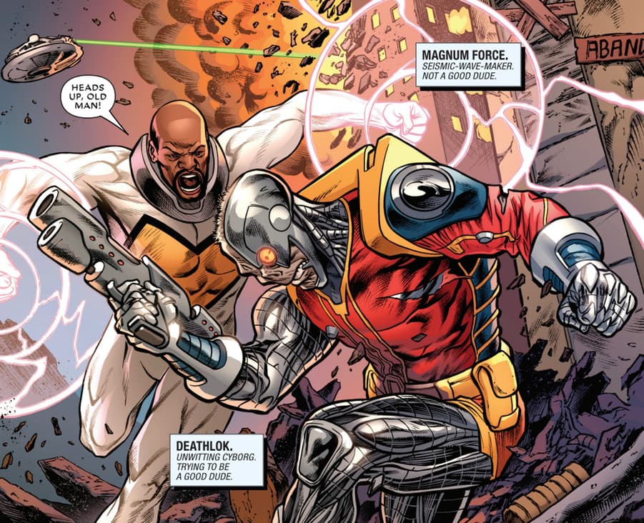 MARVEL’S VOICES: LEGENDS (2024) #1: 'Deathlok the Demolished' panel by Ezra Claytan McDaniels and Sean Damien Hill