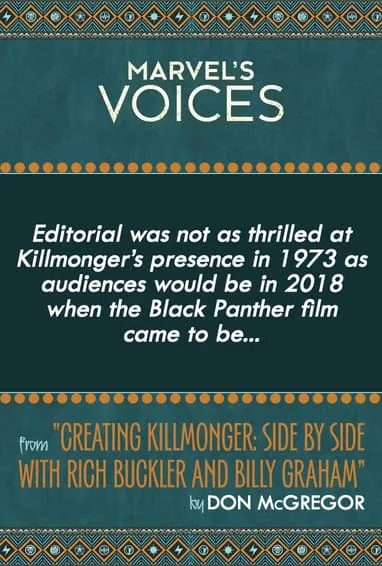Marvel's Voices Digital Series Podcast Comic Essay “Creating Killmonger” by Don McGregor
