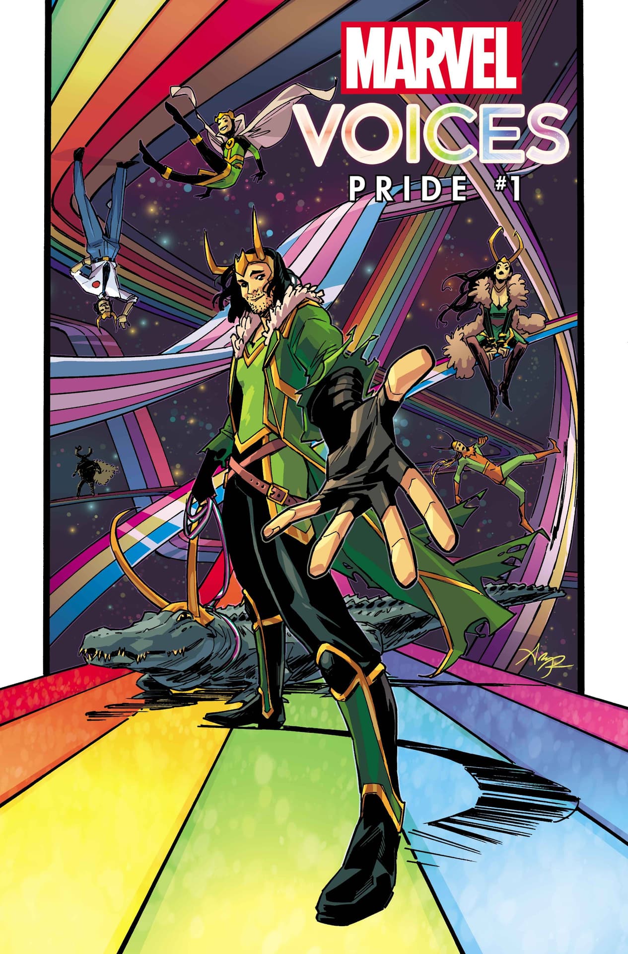 Take a Trip on the Rainbow Bridge with Loki on an All-New 'Marvel's Voices:  Pride' Cover by Amy Reeder