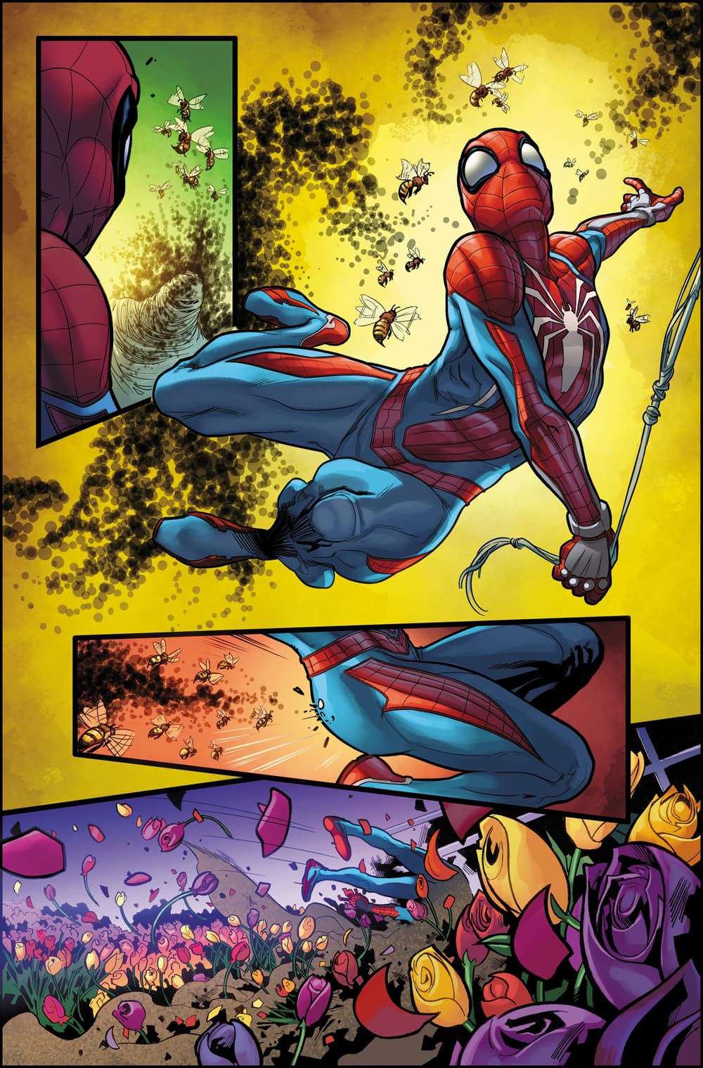 MARVEL'S SPIDER-MAN: VELOCITY #1 pencils by Emilio Laiso with colors by Rachelle Rosenberg