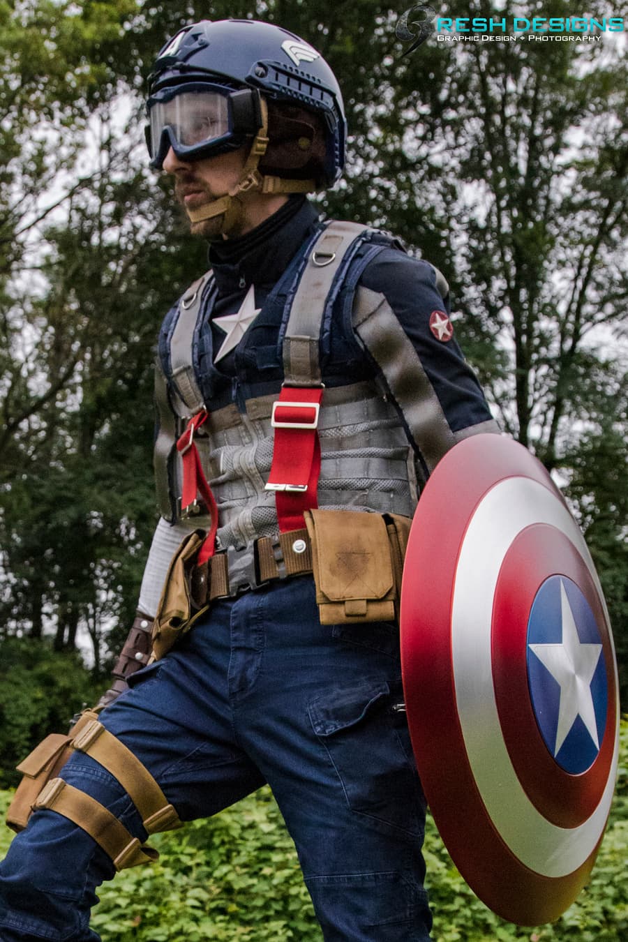 Matthew Resh AKA FResh Tactics Cosplay as Captain America