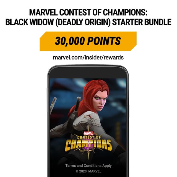 Marvel Insider Featured Reward: Marvel Contest of Champions: Black Widow (Deadly Origin) Starter Bundle