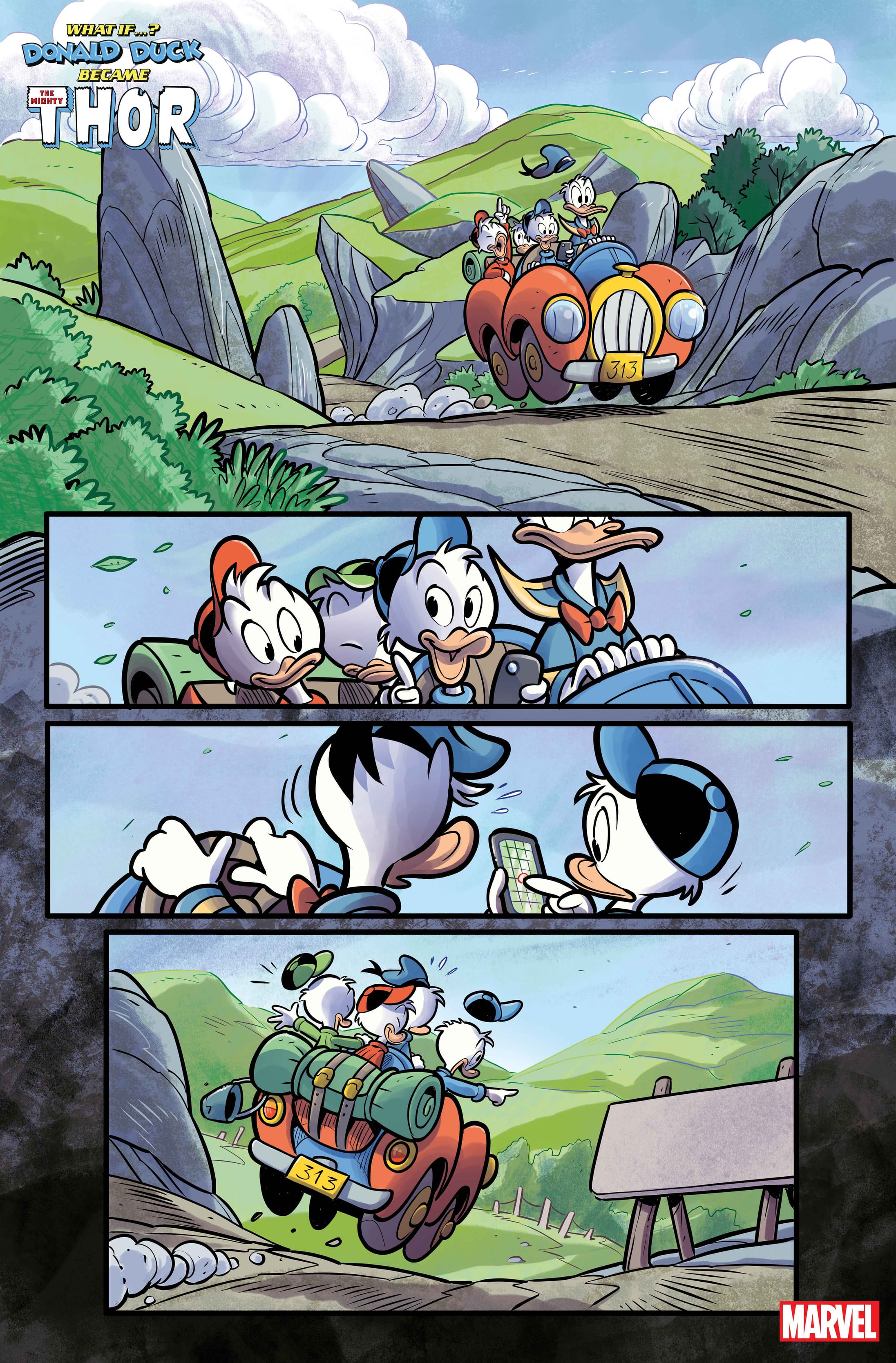 MARVEL & DISNEY: WHAT IF…? DONALD DUCK BECAME THOR #1 interior artwork by Lorenzo Pastrovicchio