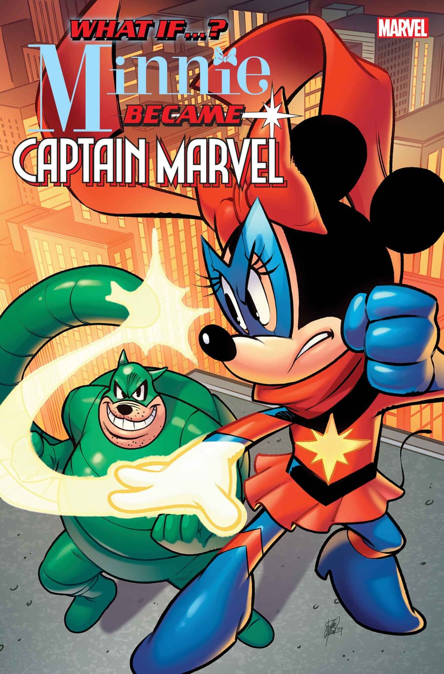 MARVEL & DISNEY: WHAT IF…? MINNIE BECAME CAPTAIN MARVEL #1 cover by ELENA CASAGRANDE