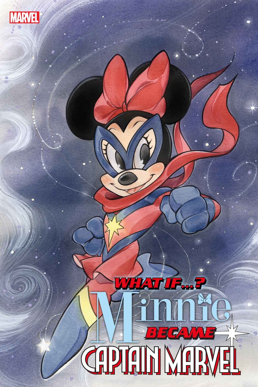 MARVEL & DISNEY: WHAT IF…? MINNIE BECAME CAPTAIN MARVEL #1 cover by PEACH MOMOKO