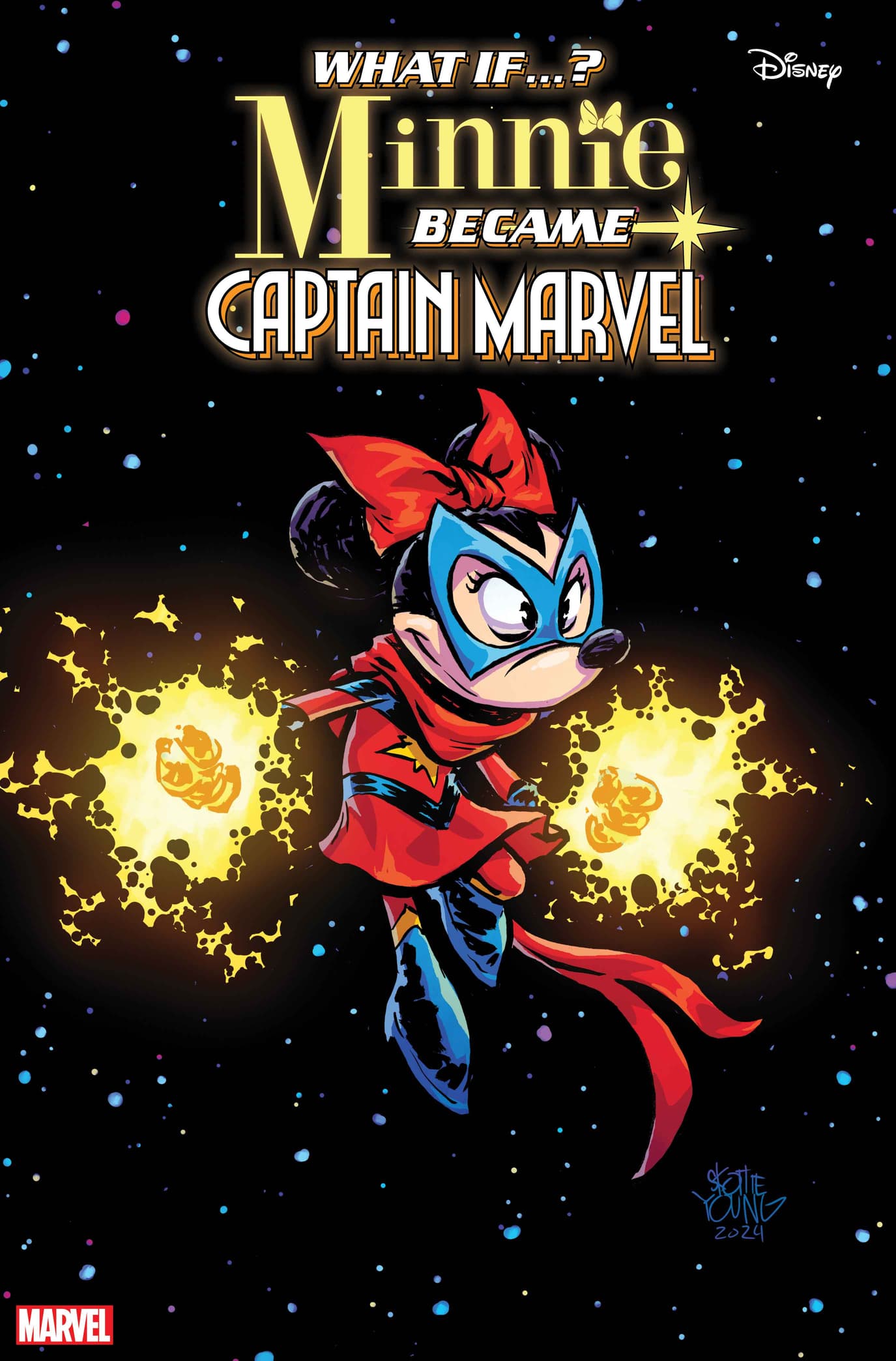 MARVEL & DISNEY: WHAT IF…? MINNIE BECAME CAPTAIN MARVEL #1 variant cover by SKOTTIE YOUNG