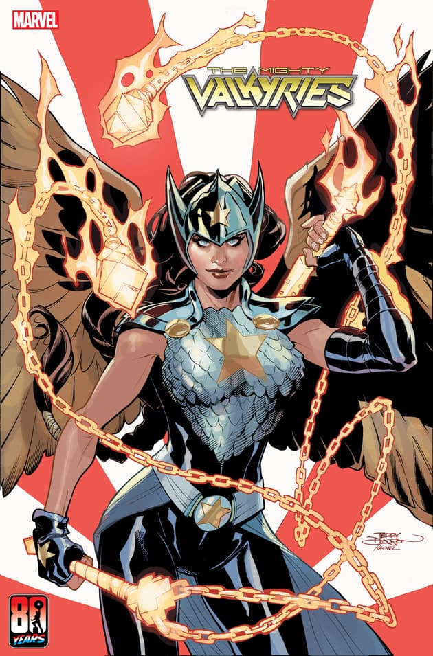 THE MIGHTY VALKYRIES #4 CAPTAIN AMERICA 80TH VARIANT COVER by TERRY DODSON & RACHEL DODSON
