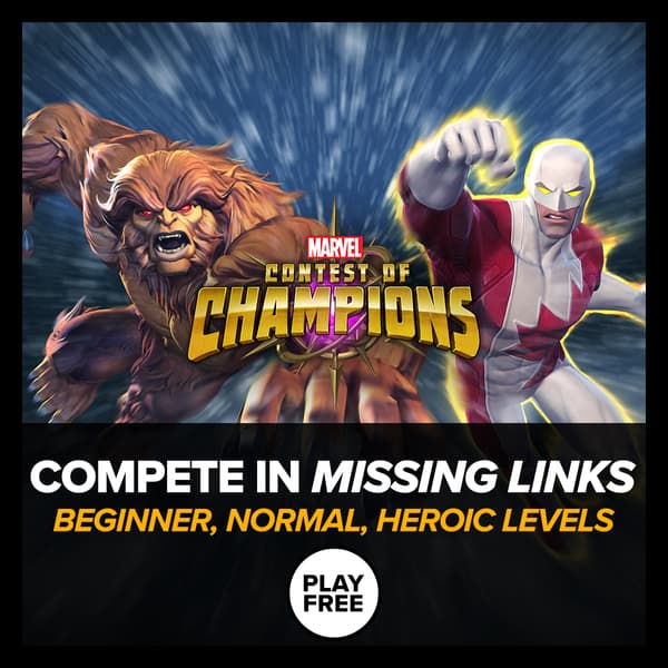 Marvel Insider Marvel Contest of Champions Missing Links Tournament Beginner Normal Heroic Levels Play Free