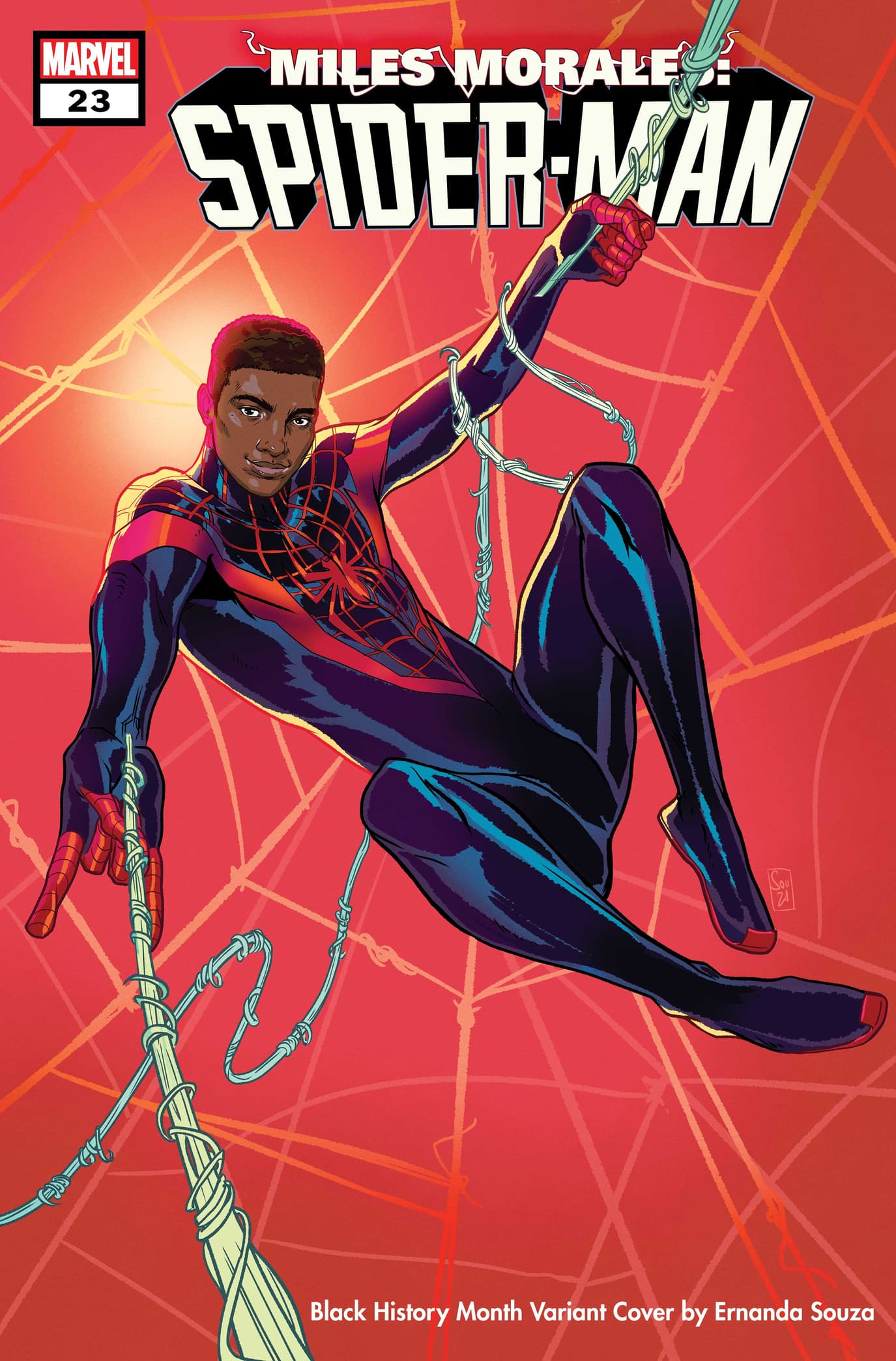 MILES MORALES: SPIDER-MAN #23 BLACK HISTORY MONTH VARIANT COVER by ERNANDA SOUZA
