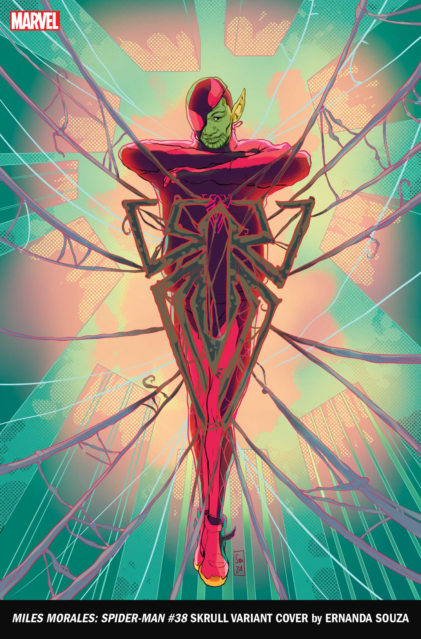 MILES MORALES: SPIDER-MAN #38 SKRULL VARIANT COVER by ERNANDA SOUZA
