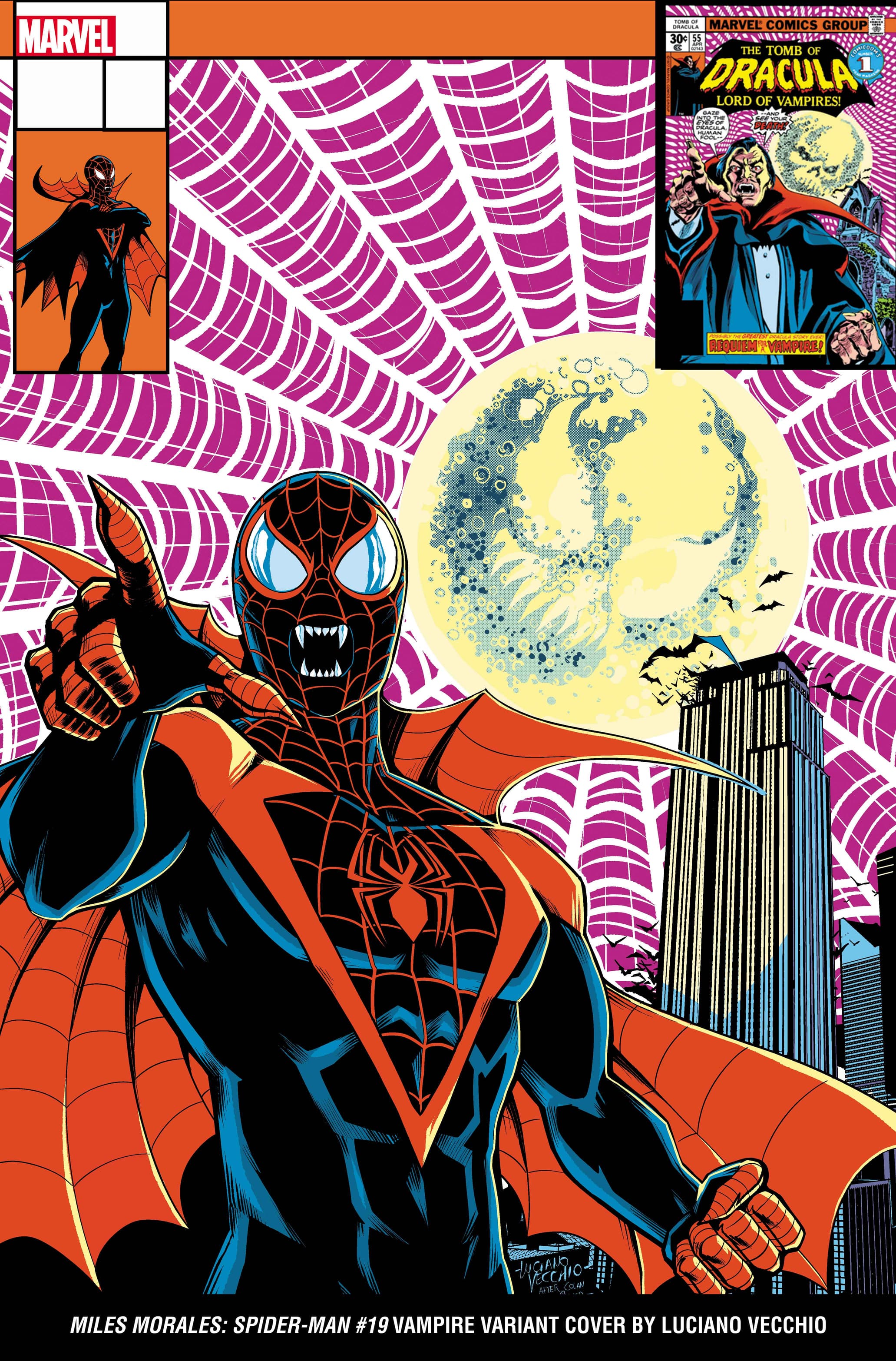 MILES MORALES: SPIDER-MAN #19 Vampire Variant Cover by Luciano Vecchio​​​​​​​
