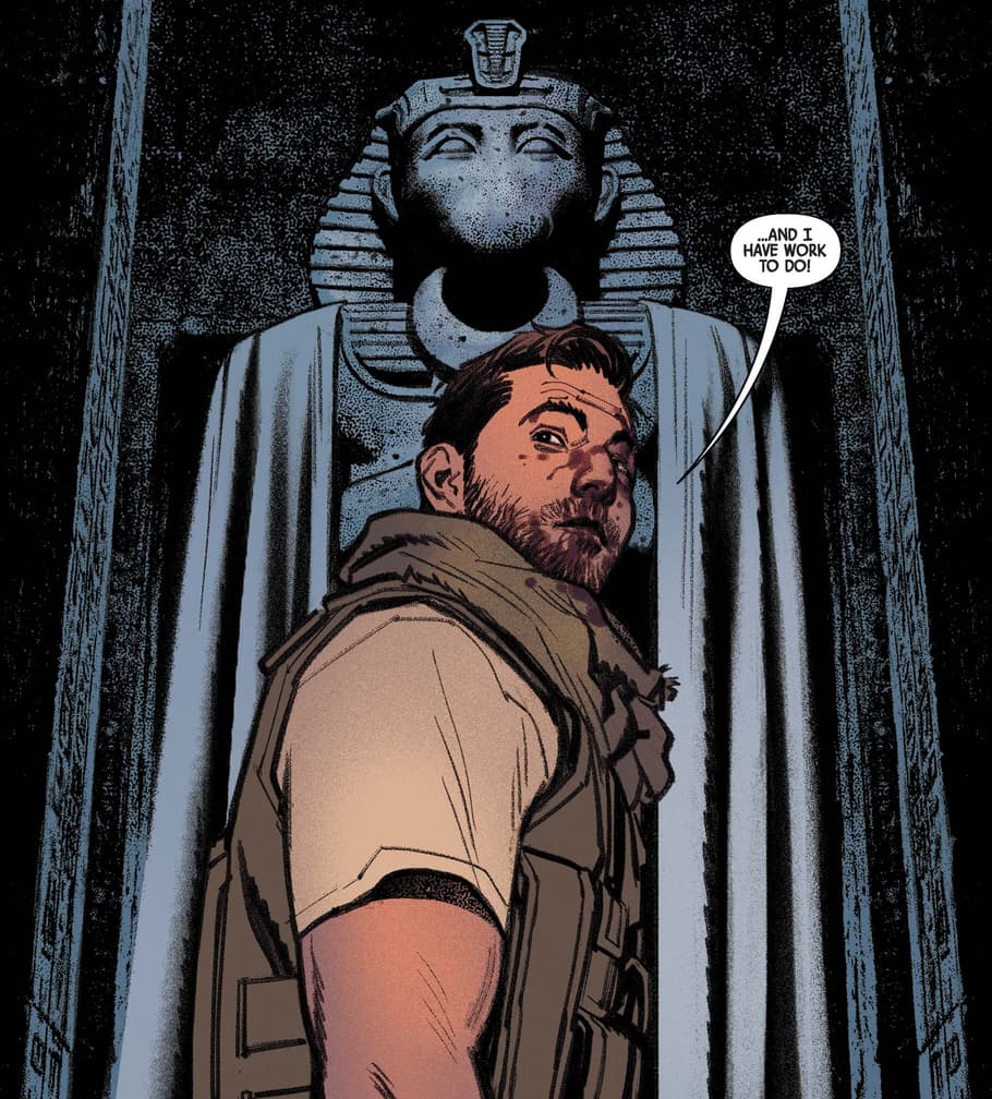 Marc Spector reanimated by Khonshu in MOON KNIGHT (2016) #14.