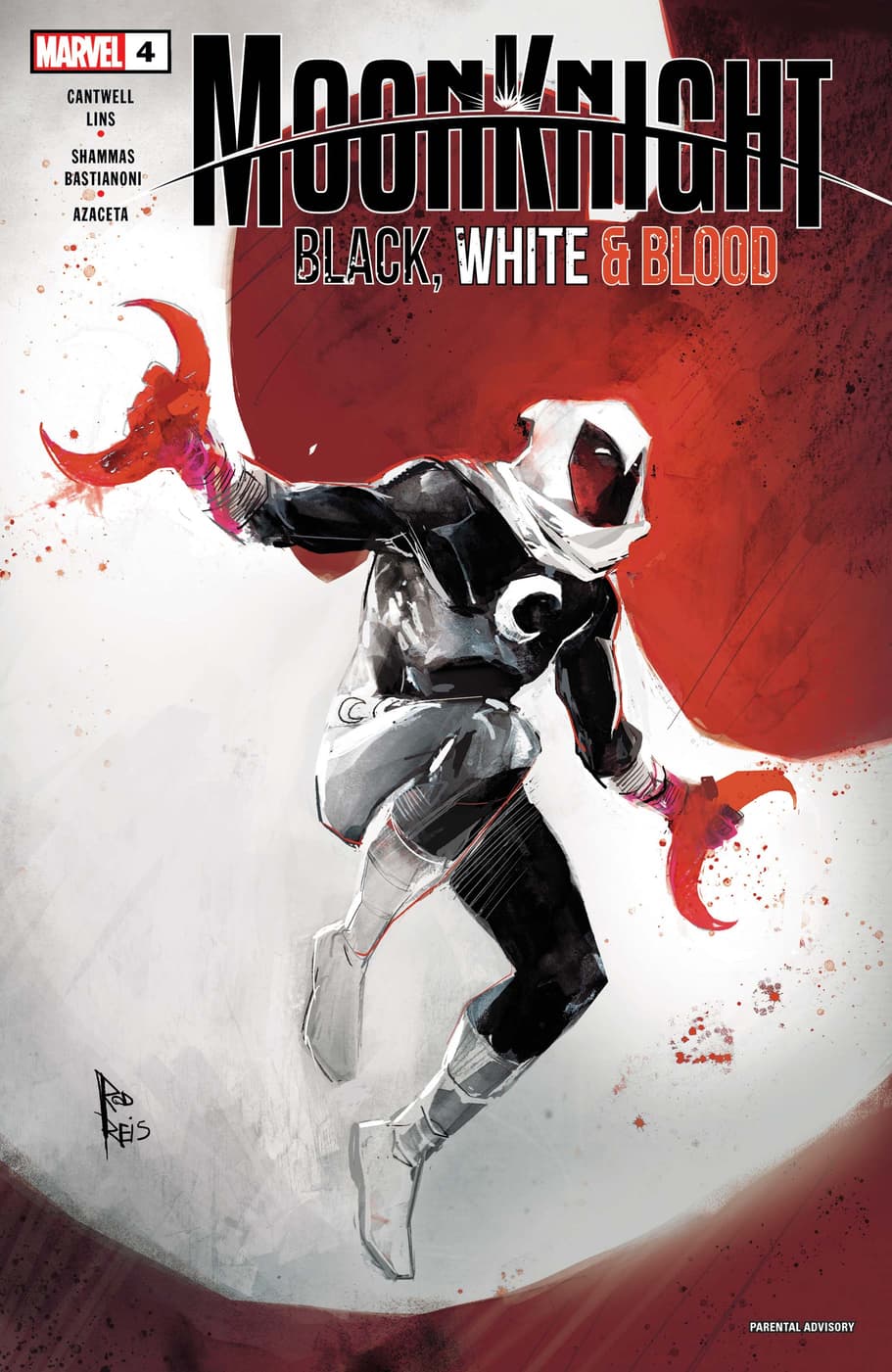 MOON KNIGHT: BLACK, WHITE & BLOOD #4 cover by Rod Reis