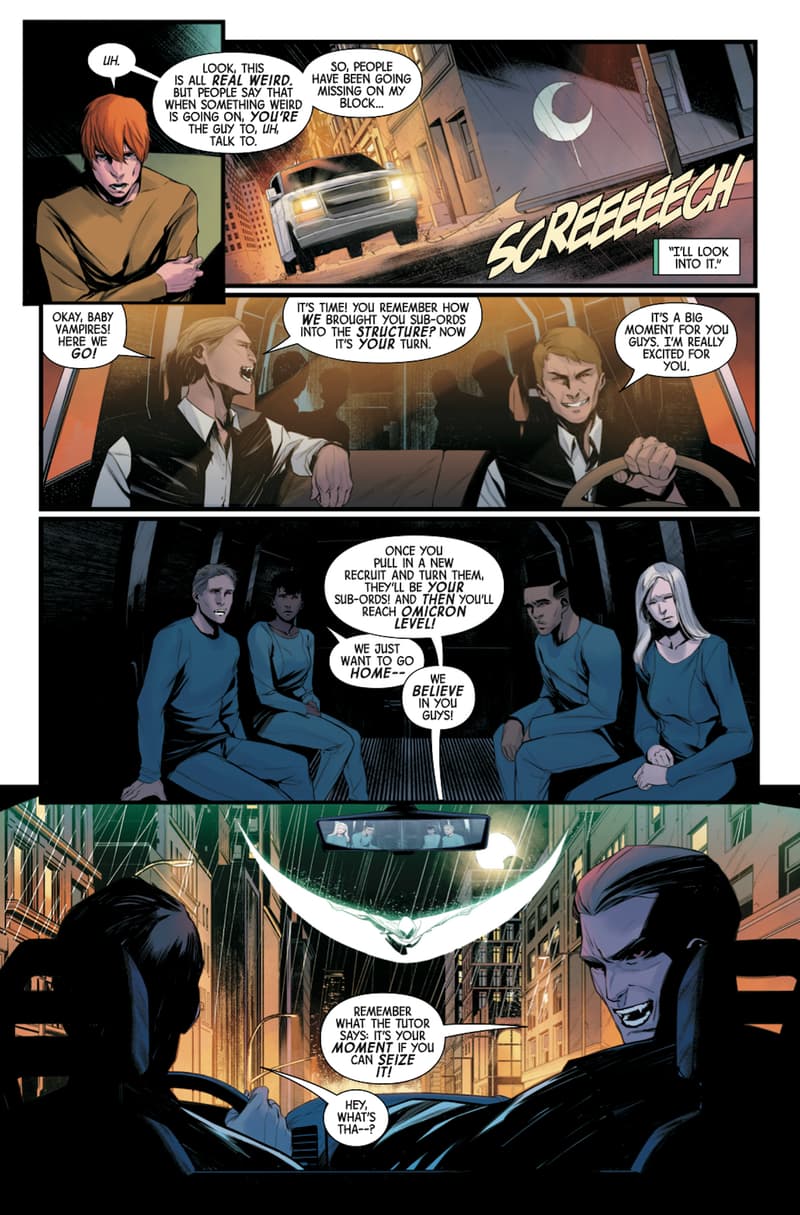 MOON KNIGHT #1 preview pages by Alessandro Cappuccio with colors by Rachelle Rosenberg and letters by VC's Cory Petit
