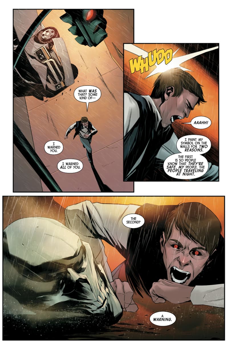 MOON KNIGHT #1 preview pages by Alessandro Cappuccio with colors by Rachelle Rosenberg and letters by VC's Cory Petit