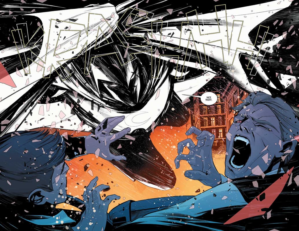 MOON KNIGHT #1 preview pages by Alessandro Cappuccio with colors by Rachelle Rosenberg and letters by VC's Cory Petit