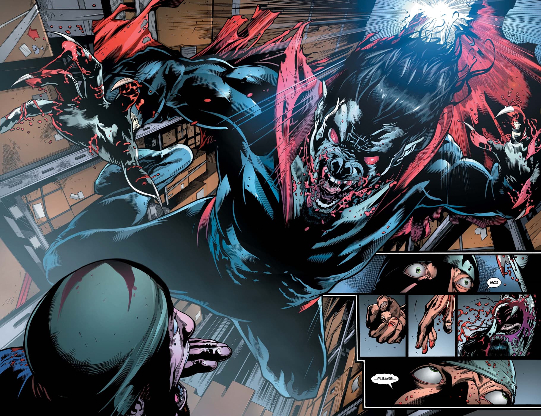 Morbius lunges on his prey.