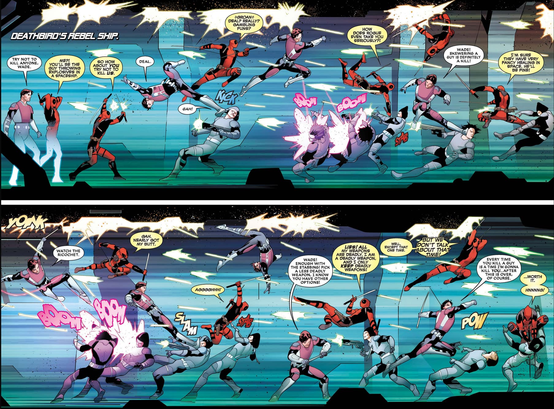 Gambit and Deadpool fight scene 