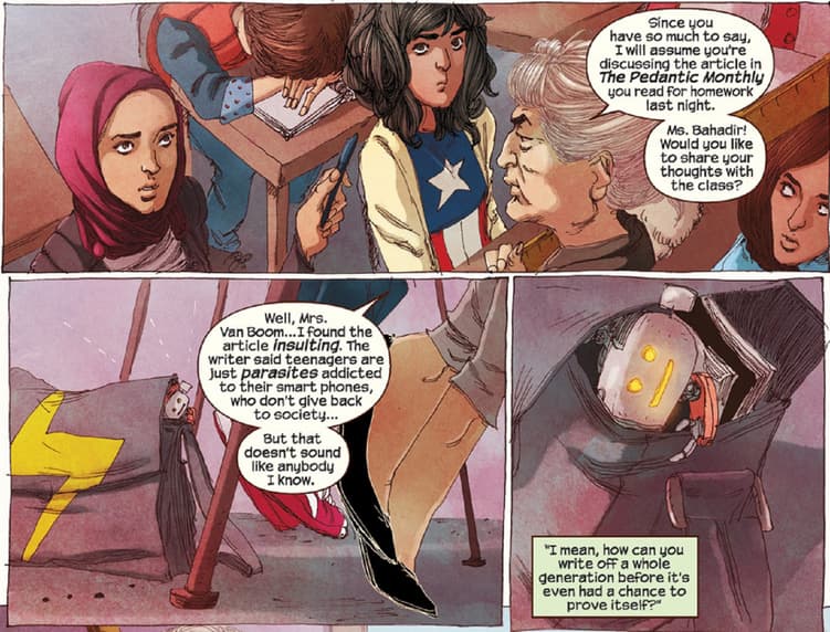 Ms. Marvel touts her fandom.