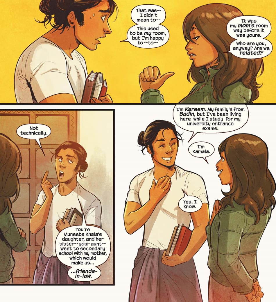 Kamala Khan meets Kareem at her grandmother's house.