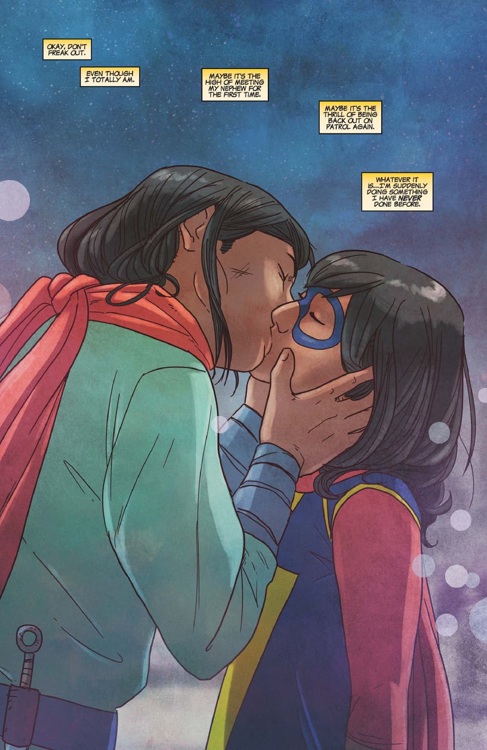 Red Dagger kisses Ms. Marvel in MS. MARVEL (2015) #29.