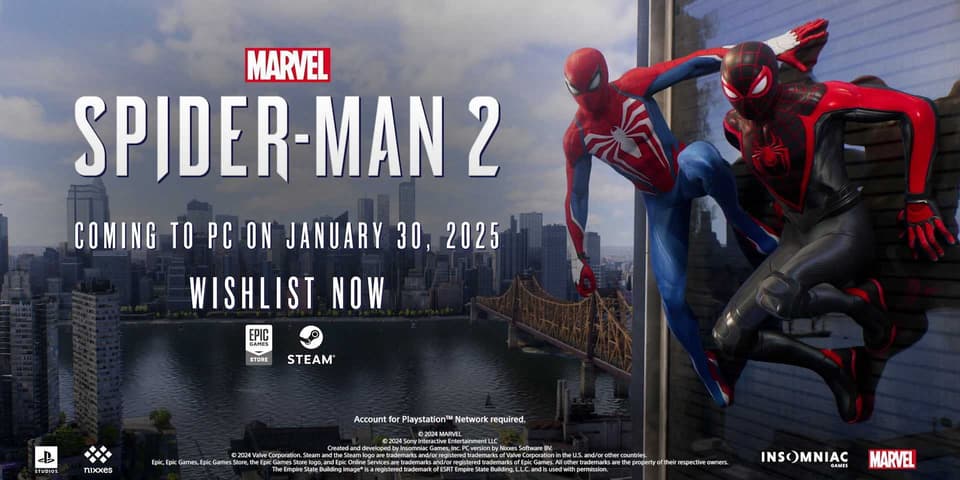 'Marvel’s Spider-Man 2' Arrives on PC January 2025