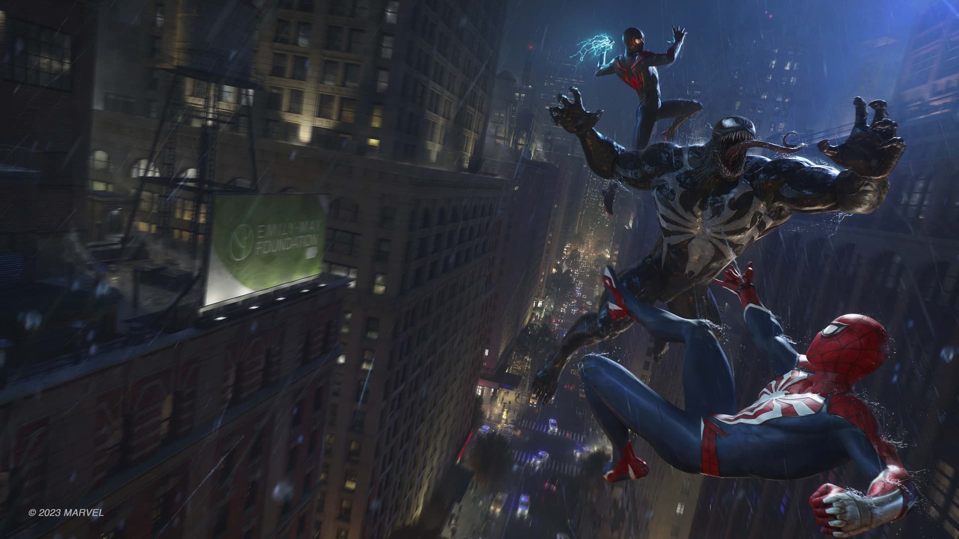 Peter Parker and Miles Morales battle Venom in 'Marvel's Spider-Man 2'