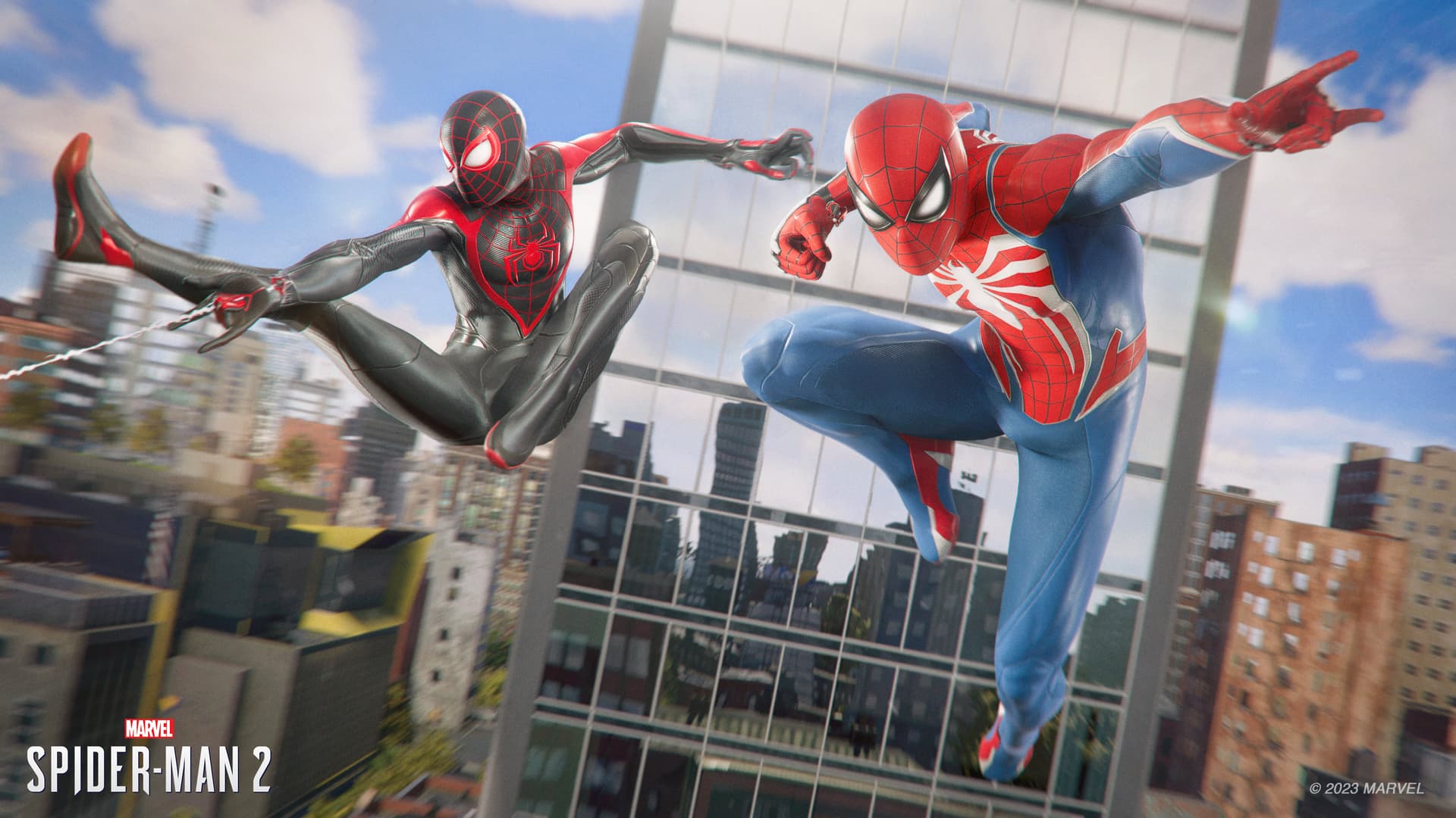 Miles Morales and Peter Parker swing through Marvel's New York in 'Marvel's Spider-Man 2'