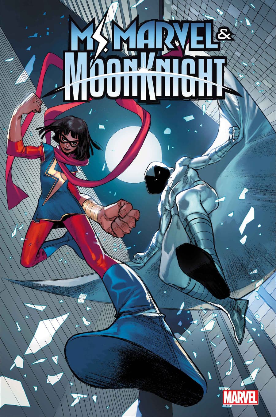 MS. MARVEL & MOON KNIGHT #1 main cover by Sara Pichelli, on sale 8/17