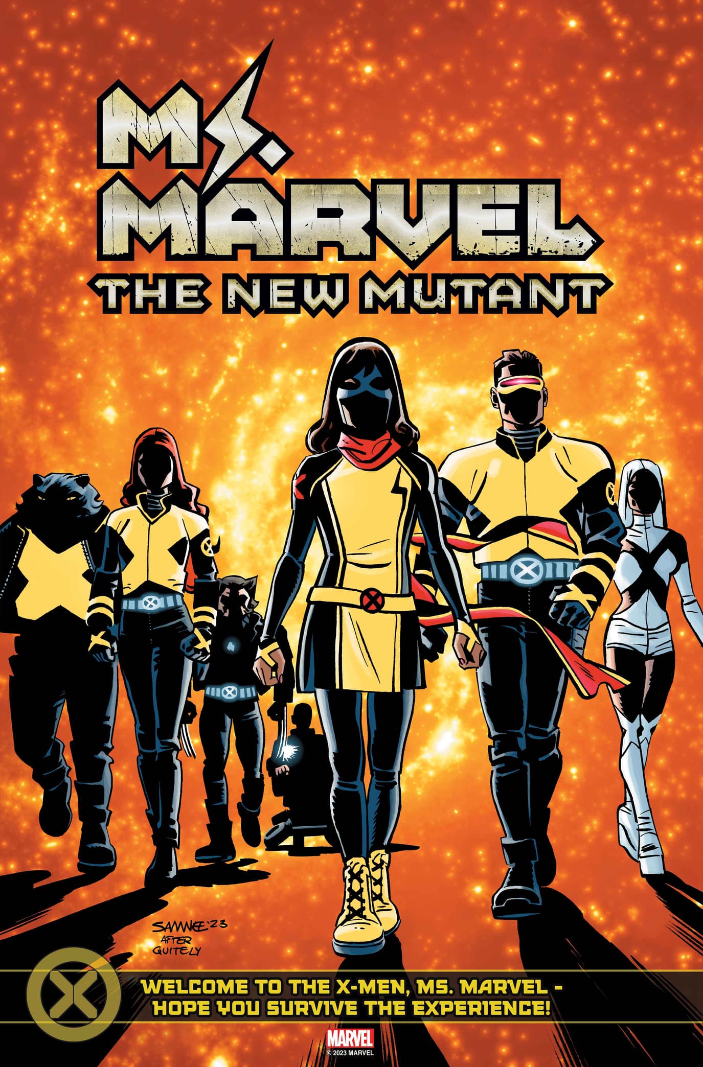 MS. MARVEL: THE NEW MUTANT #4 Team Homage Variant Cover by Chris Samnee