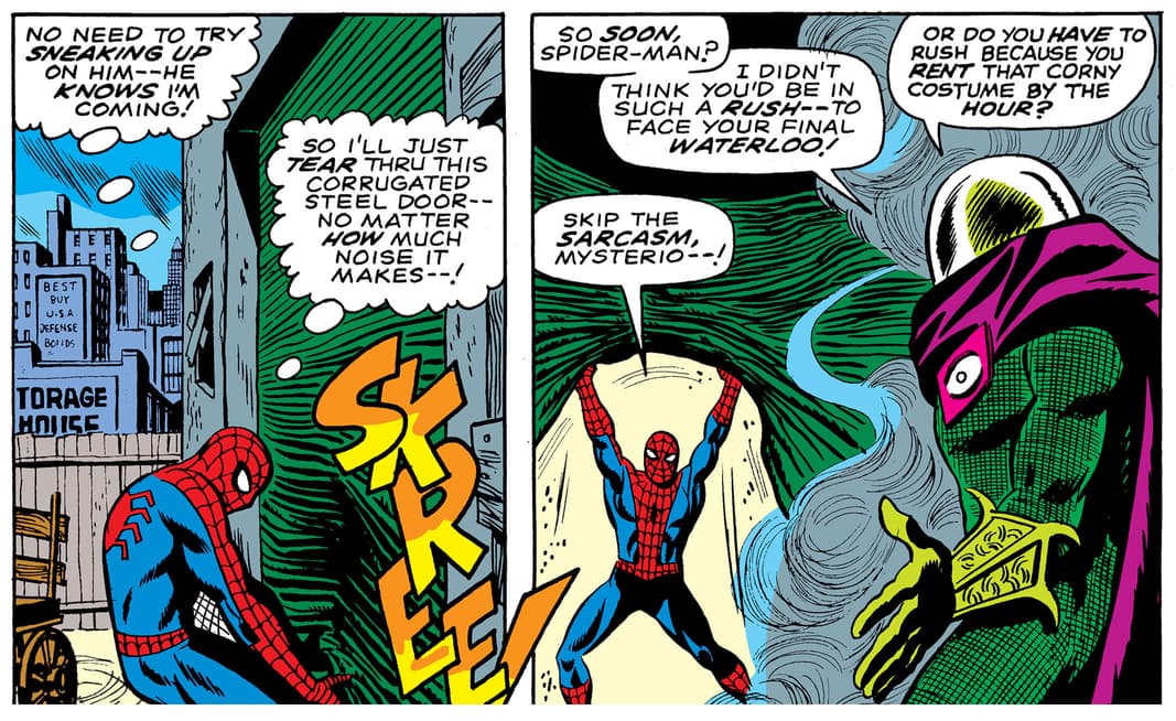 Mysterio mocks the socks off Spider-Man