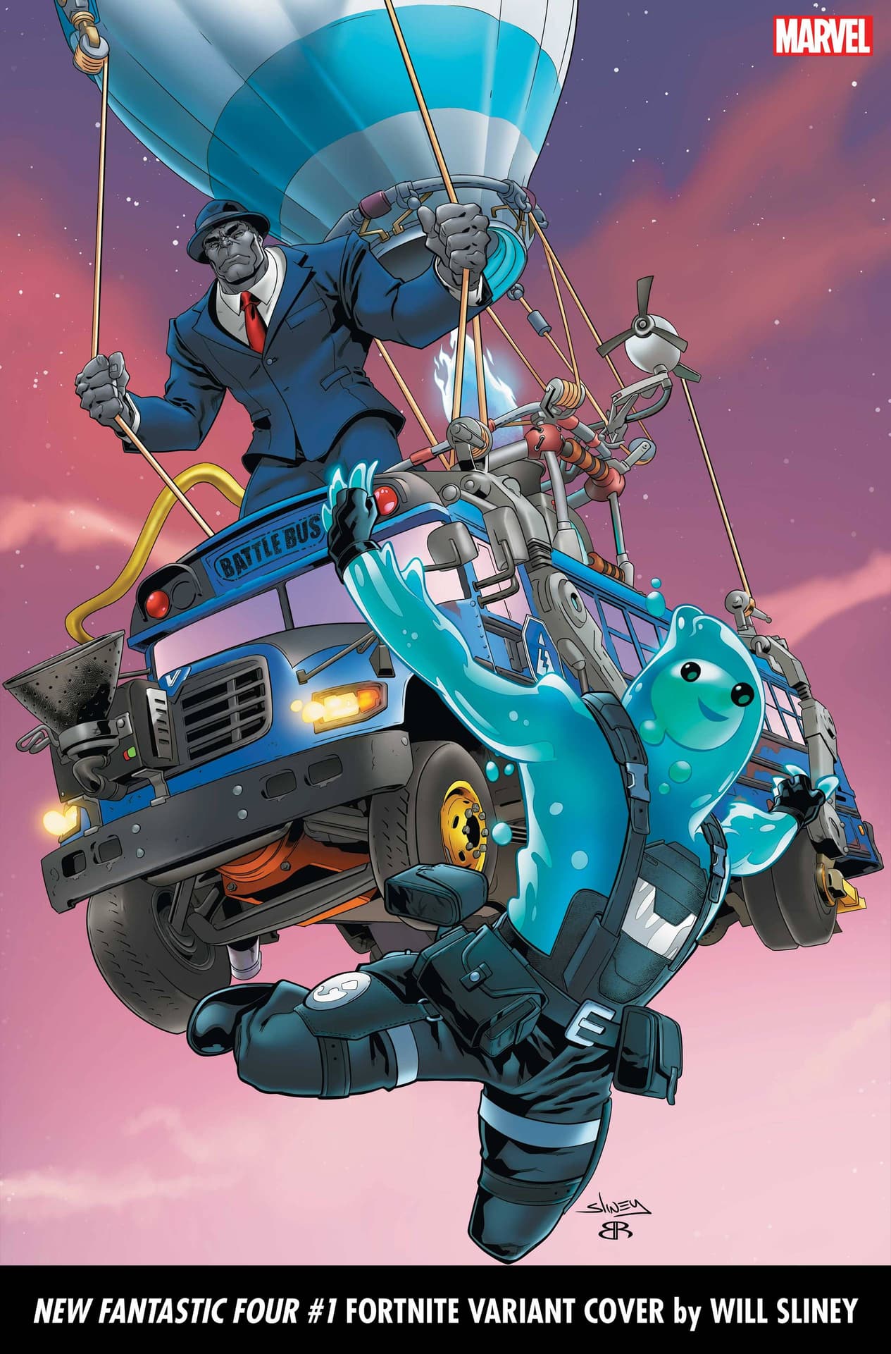 New Fantastic Four #1 Fortnite variant cover by Will Sliney