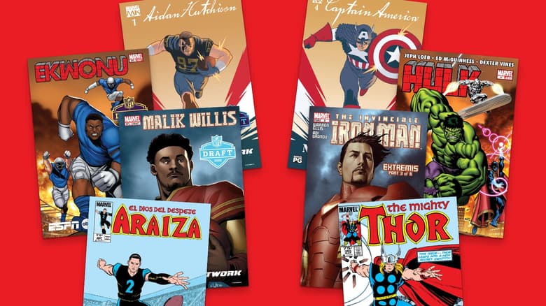 Marvel and ESPN Share Homage Covers Featuring NFL Draft Players