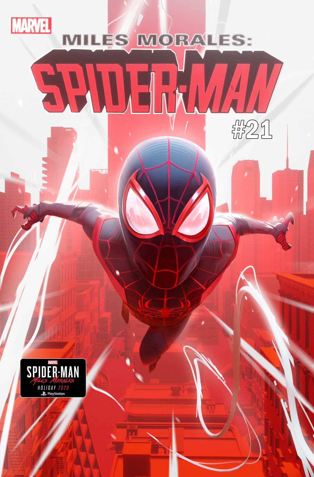 MILES MORALES: SPIDER-MAN #21 cover by Insomniac Games senior concept artist Nicholas Schumaker