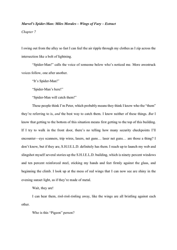 ‘Marvel’s Spider-Man: Miles Morales -Wings of Fury’ - Page 1