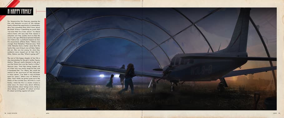 Pages 14-15 from Marvel's Black Widow: The Art of The Movie