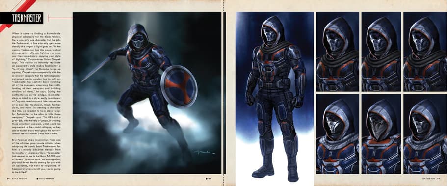 Pages 64-65 from Marvel's Black Widow: The Art of The Movie